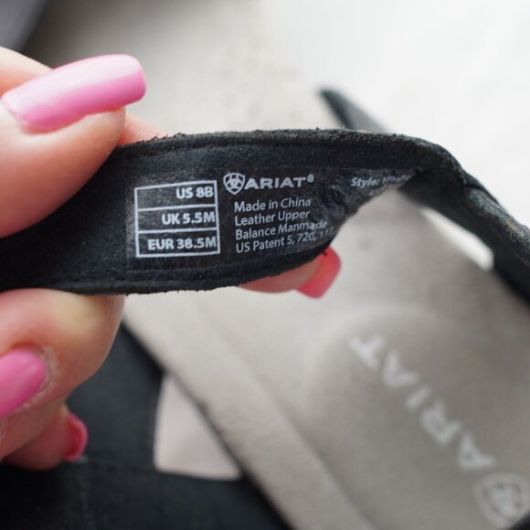 Ariat Black Leather Comfort Sandals Size 8B - Picture 8 of 11